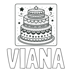 Online Created Coloring Page - VIANA Coloring Page and Big Cake Coloring Page