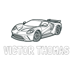 Online Created Coloring Page - VICTOR THOMAS Coloring Page and Coloring Page of a Fast Sport's Car