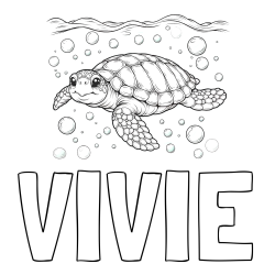 Online Created Coloring Page - VIVIE Coloring Page and Coloring Page of a Sea Turtle Swimming in the Ocean