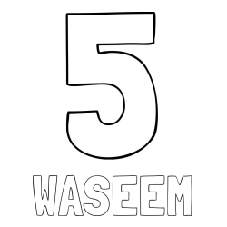 Online Created Coloring Page - WASEEM Coloring Page and Coloring Page of Number Five (5)