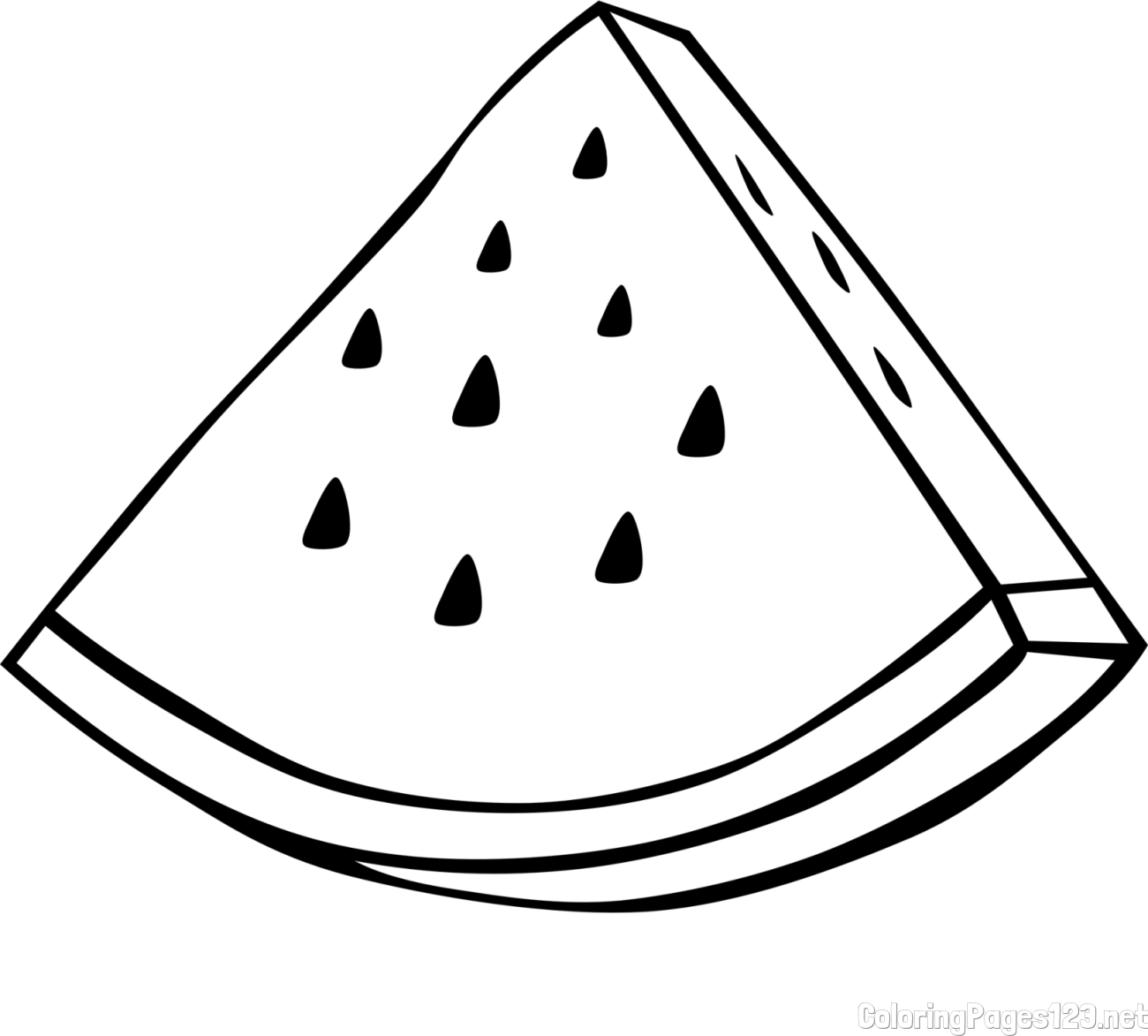 Watermelon Slice Coloring Page