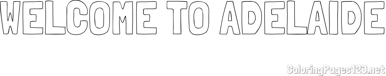 WELCOME TO ADEL-AIDE Coloring Page