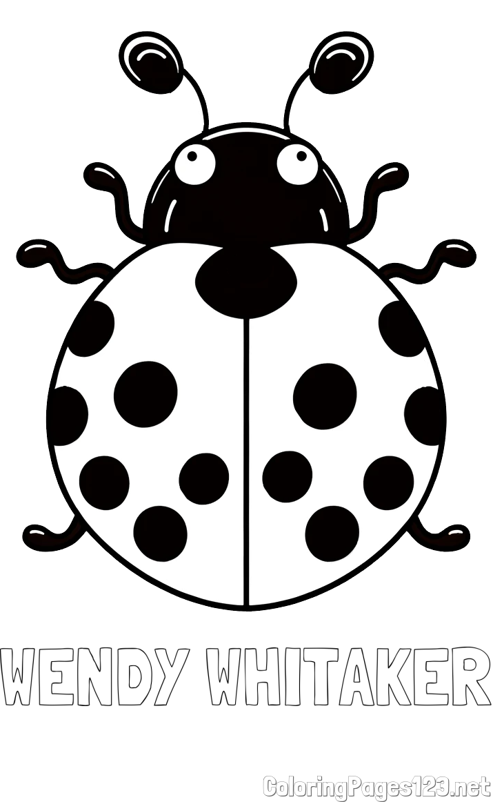 WENDY WHITAKER Coloring Page and Easy Ladybug Coloring Page