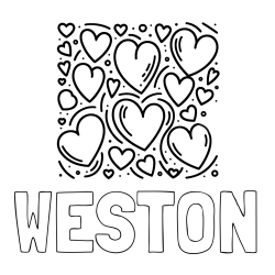 Online Created Coloring Page - WESTON Coloring Page alongside Free Printable Coloring Page of Hearts