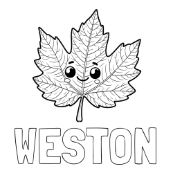 Online Created Coloring Page - WESTON Coloring Page and Smiling Leaf Coloring Page for Kids