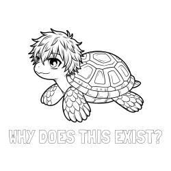 WHY DOES THIS EXIST? Coloring Page and Coloring Page of Anime Turtle