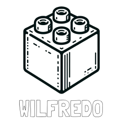 Online Created Coloring Page - WILFREDO Coloring Page and LEGO Brick Coloring Page