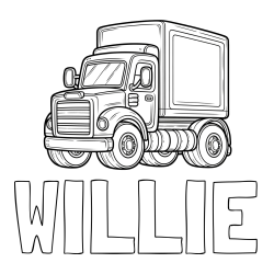 Online Created Coloring Page - WILLIE Coloring Page and Big Truck Coloring Page