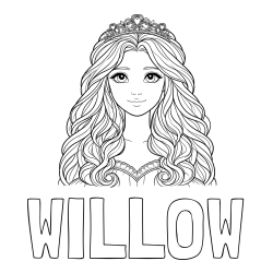 Online Created Coloring Page - WILLOW Coloring Page and Princess Coloring Page