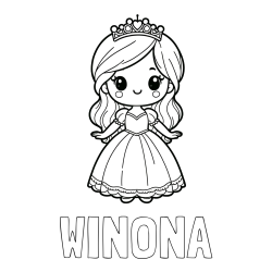 Online Created Coloring Page - WINONA Coloring Page and Coloring Page of a Cute Princess