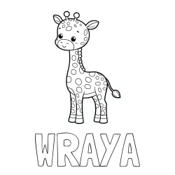 Online Created Coloring Page - WRAYA Coloring Page and Cute Giraffe Coloring Page for Kids