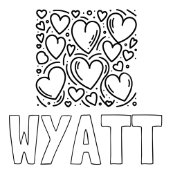 WYATT Coloring Page alongside Free Printable Coloring Page of Hearts