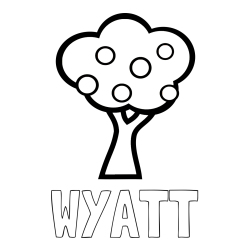Online Created Coloring Page - WYATT Coloring Page and Apple Tree Coloring Page