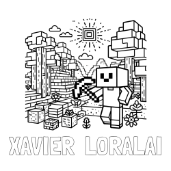 Online Created Coloring Page - XAVIER  LORALAI Coloring Page and Minecraft World Coloring Page