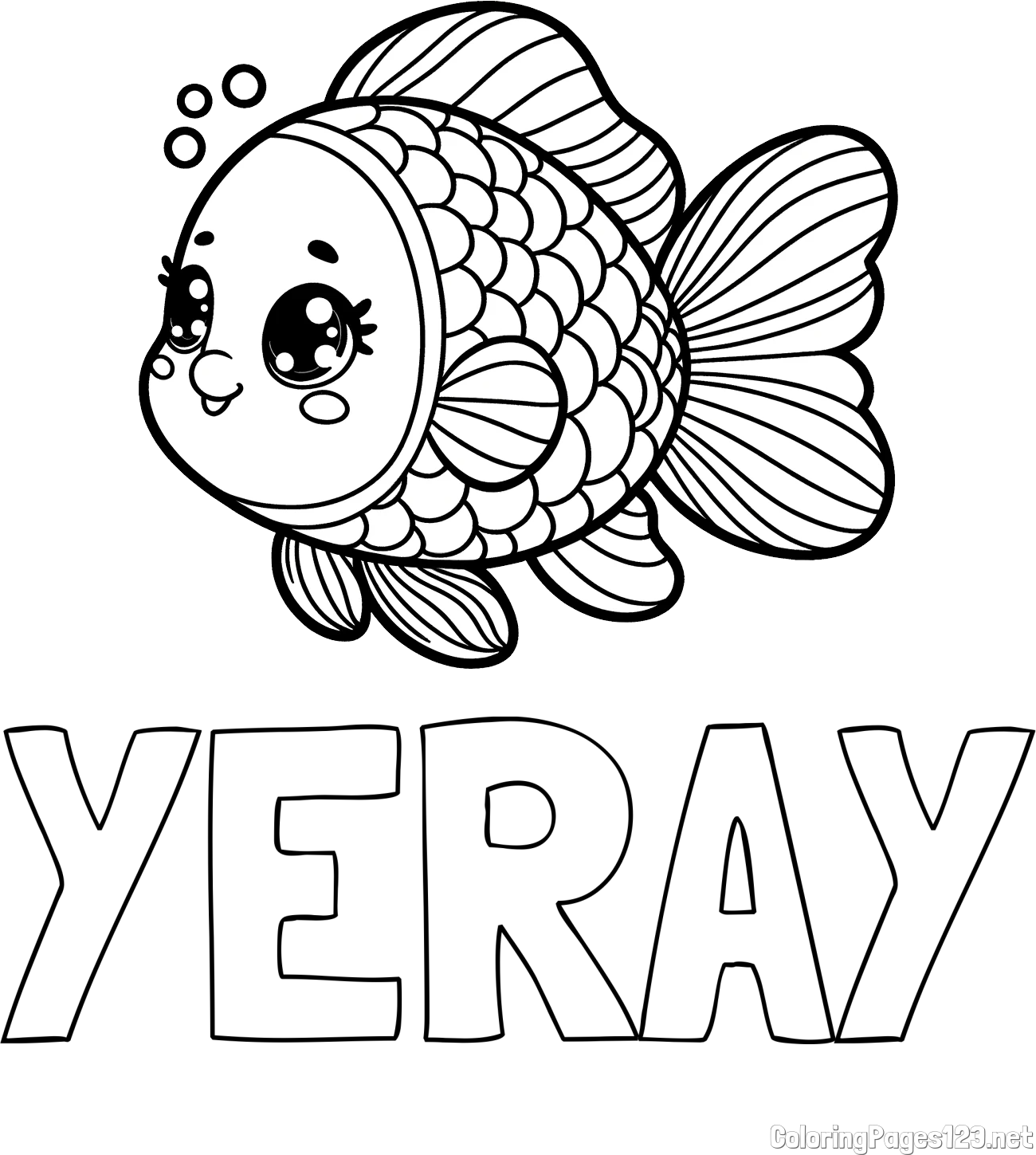 YERAY Coloring Page and Coloring Page of a Cute Fish