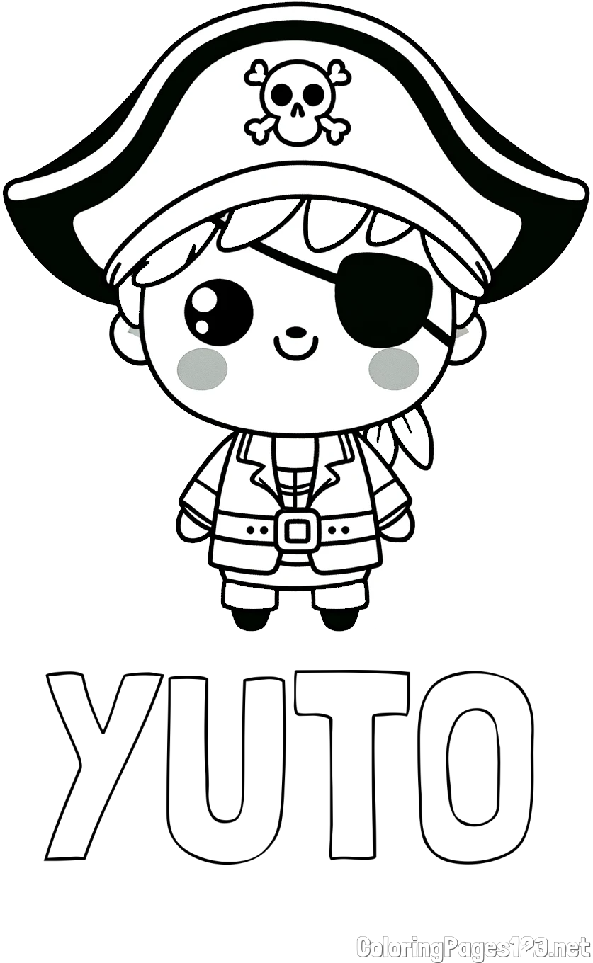 YUTO Coloring Page and Easy Pirate Coloring Page for Kids