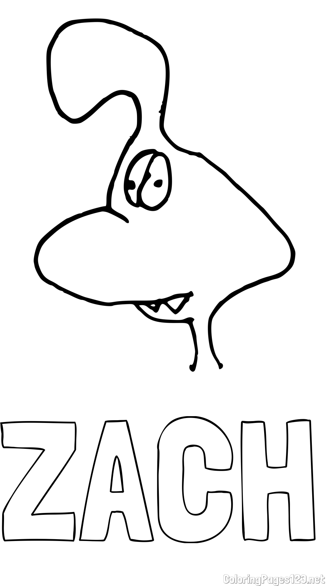 ZACH Coloring Page and Confused Alien Coloring Page for Kids