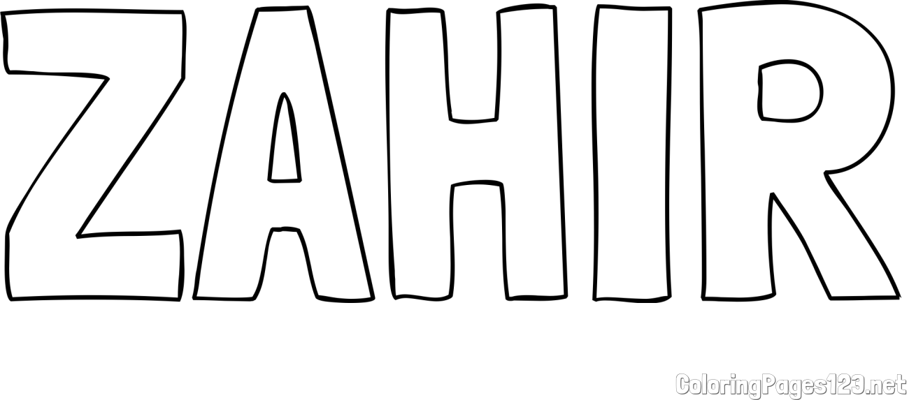 ZAHIR Coloring Page