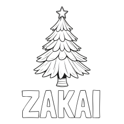 Online Created Coloring Page - ZAKAI Coloring Page and Christmas Tree with Star Coloring Page