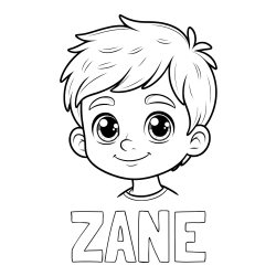 Online Created Coloring Page - ZANE Coloring Page alongside Boy Face Coloring Page