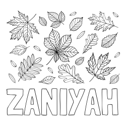 Online Created Coloring Page - ZANIYAH Coloring Page and Autumn Leaves Coloring Page