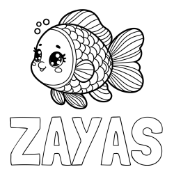 Online Created Coloring Page - ZAYAS Coloring Page and Coloring Page of a Cute Fish