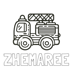 Online Created Coloring Page - ZHEMAREE Coloring Page and Easy Childrens's Coloring Page of a Fire Truck