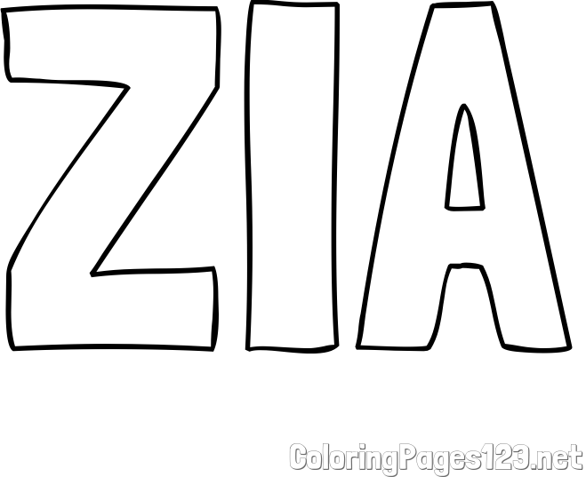 ZIA Coloring Page