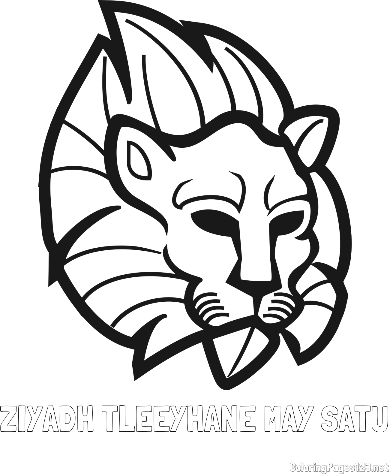 ZIYADH TLEEYHANE MAY SATU Coloring Page and Abstract Lion Face Coloring Page