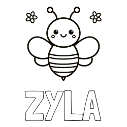 Online Created Coloring Page - ZYLA Coloring Page and Children's Bee Coloring Page